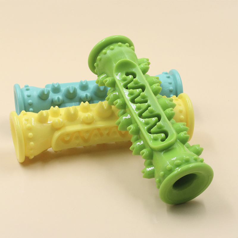Indestructible Dog Chew Toy - 犬歯ブラシ咀嚼おもちゃスティックソフトラバー臼歯インタラクティブ犬のおもちゃ小型犬耐久性のある咀嚼漏れ食品おもちゃ