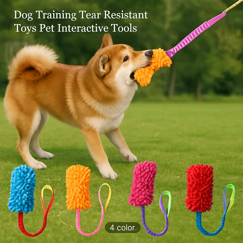 Dog Rope Toy Aggressive Chewers - 噛む力が強い犬向けの丈夫な犬用おもちゃ - 柔らかいぬいぐるみ素材の引っ張り紐おもちゃ。丈夫なハンドル付きで、歯のケアにも使えるインタラクティブなおもちゃ。