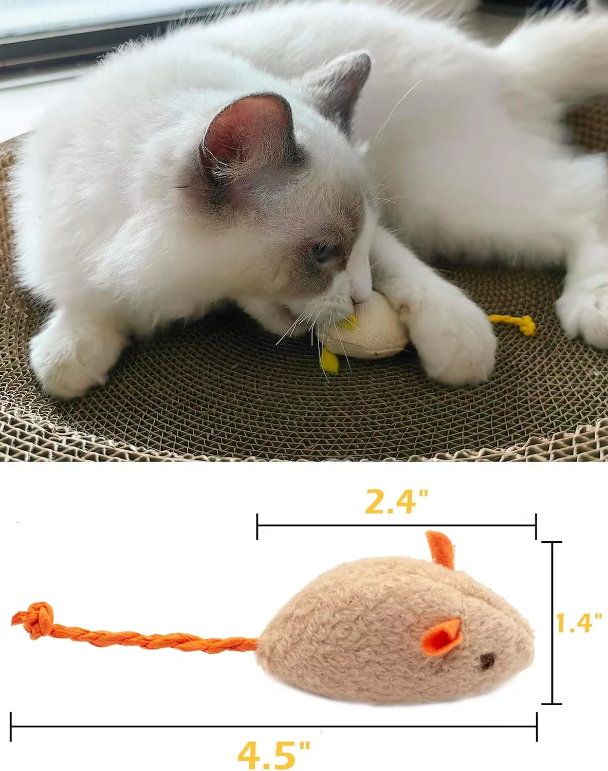 猫用おもちゃ5点セット：猫が喜ぶ猫ネクタイ入り、フェイクファ - Catnip Interactive Plush Mouse のレビューと価格