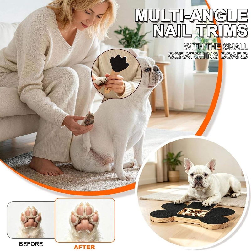 犬用木製爪とぎボード、内蔵おやつボックス、爪切りパッド、引き - Suction Cup Dog Tug Toy のレビューと価格