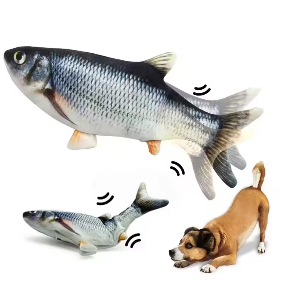 猫犬用おもちゃ魚USB充電式電動フロッピーシミュレーション魚 - Electric Floppy Fish Dog Toy のレビューと価格