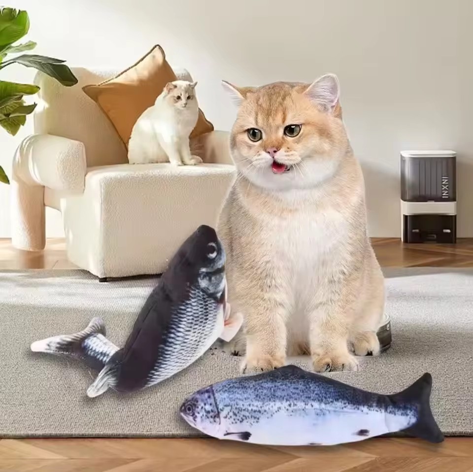猫犬用おもちゃ魚USB充電式電動フロッピーシミュレーション魚 - Electric Floppy Fish Dog Toy のレビューと価格