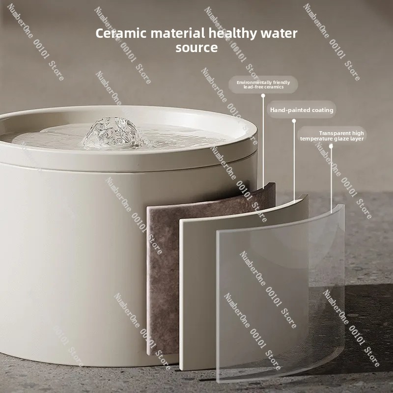 セラミック製自動ペット給水器、犬猫用循環式フレッシュウォータ - Pet Feeders のレビューと価格