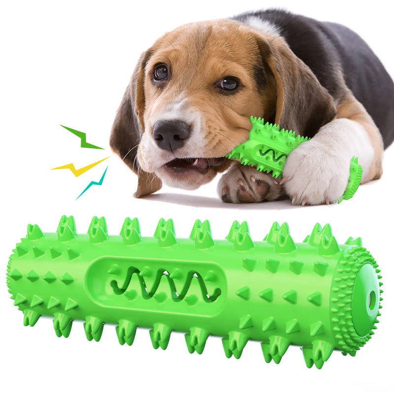 音が鳴る犬用おもちゃ、歯磨き用、ギザギザの歯ブラシ、臼歯用、 - Rubber Treat Dispensing Dog Toy のレビューと価格