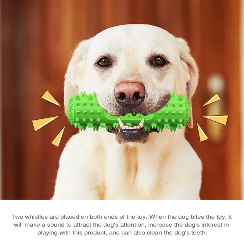 音が鳴る犬用おもちゃ、歯磨き用、ギザギザの歯ブラシ、臼歯用、 - Rubber Treat Dispensing Dog Toy のレビューと価格