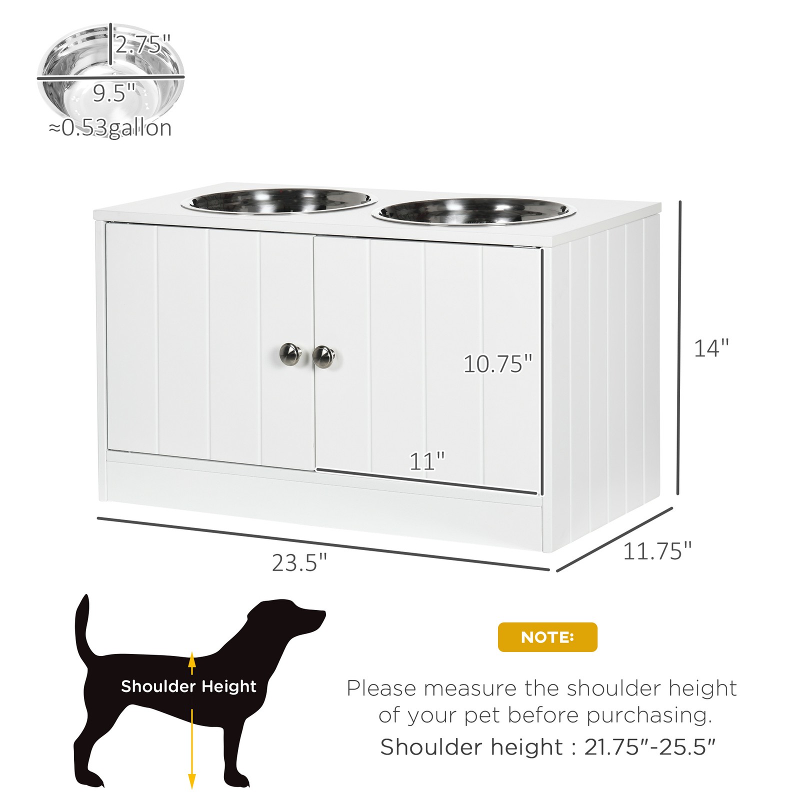 磁気ドア付きドッグフード収納キャビネット＆犬用給餌ステーショ - Pet Feeders のレビューと価格