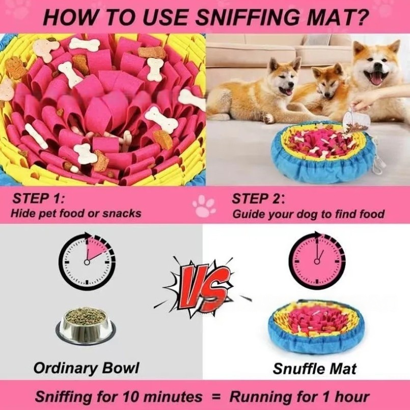 新しいペットスニッフィングパッド花の形のスローフードパッド嗅 - Snuffle Mat For Dogs のレビューと価格