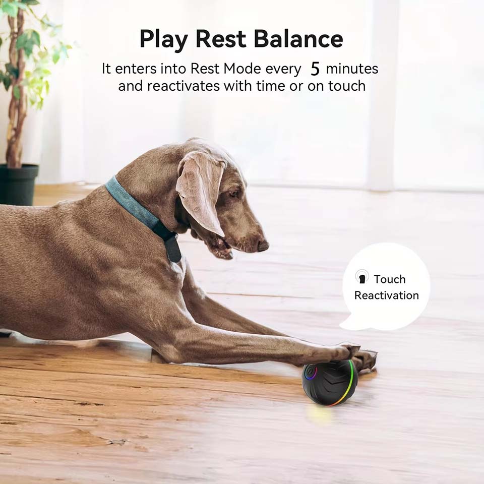 インタラクティブスマートドッグトイボール - 子犬から大型犬 - Automatic Moving Dog Ball のレビューと価格