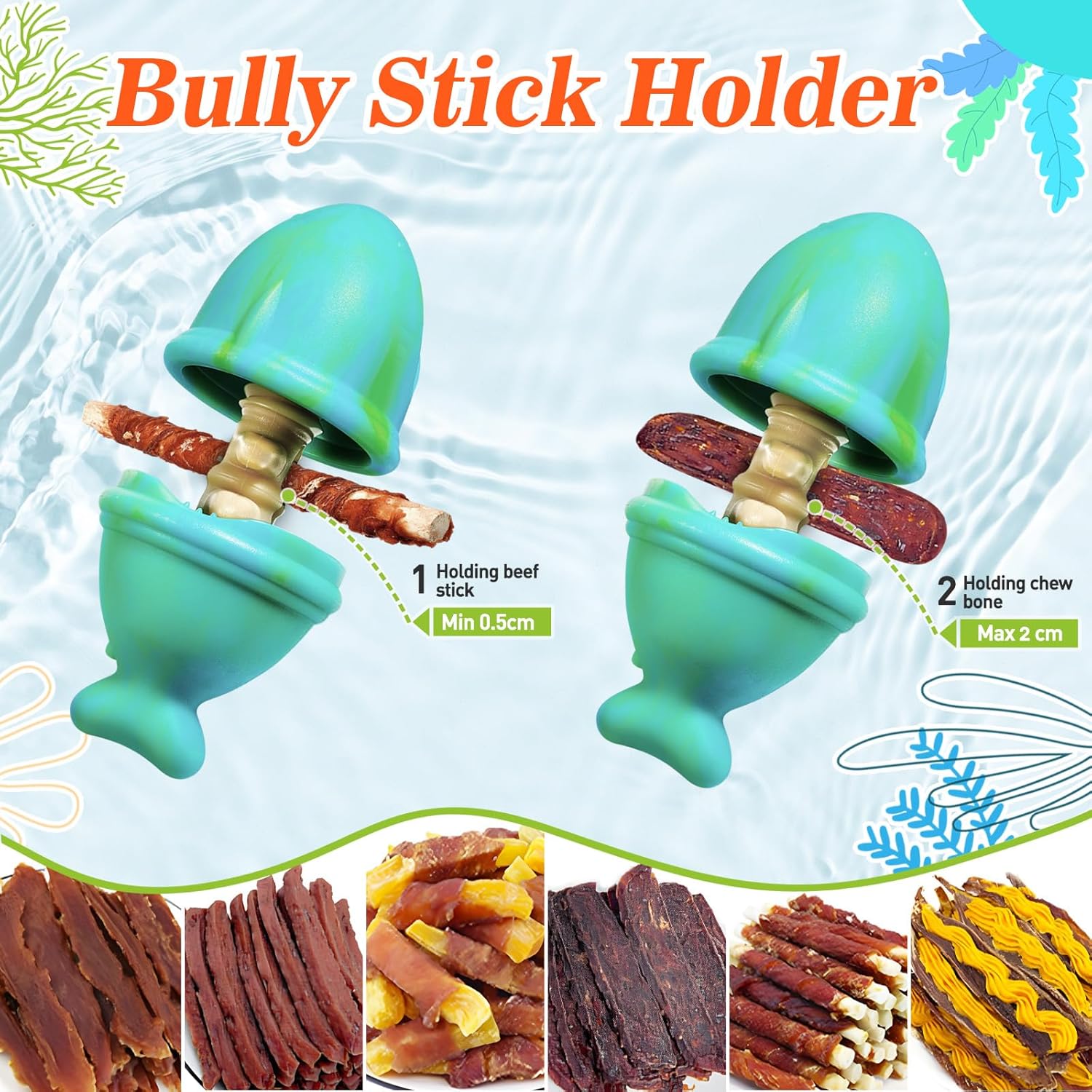 2-in-1 おやつディスペンサー＆ブルリースティックホルダ - Rubber Treat Dispensing Dog Toy のレビューと価格