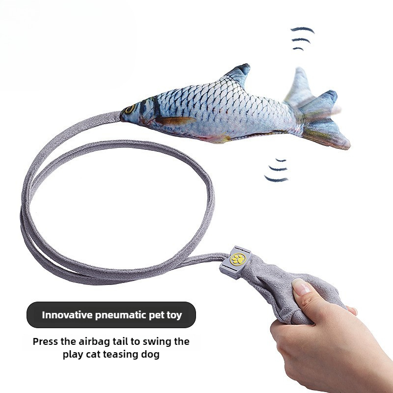 面白い電動動く魚猫用おもちゃ、インタラクティブなフロッピーフ - Electric Floppy Fish Dog Toy のレビューと価格