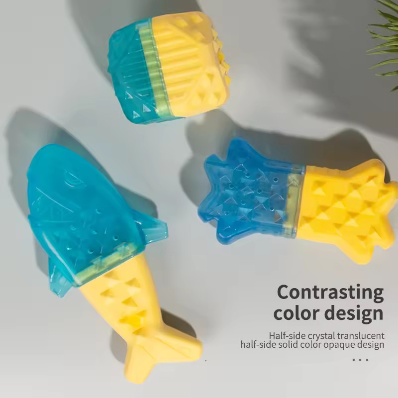 ペット用魚骨型TPR犬用おもちゃ 水注入式 冷却可能 噛むお - Teeth Cleaning Dog Chew Bone のレビューと価格