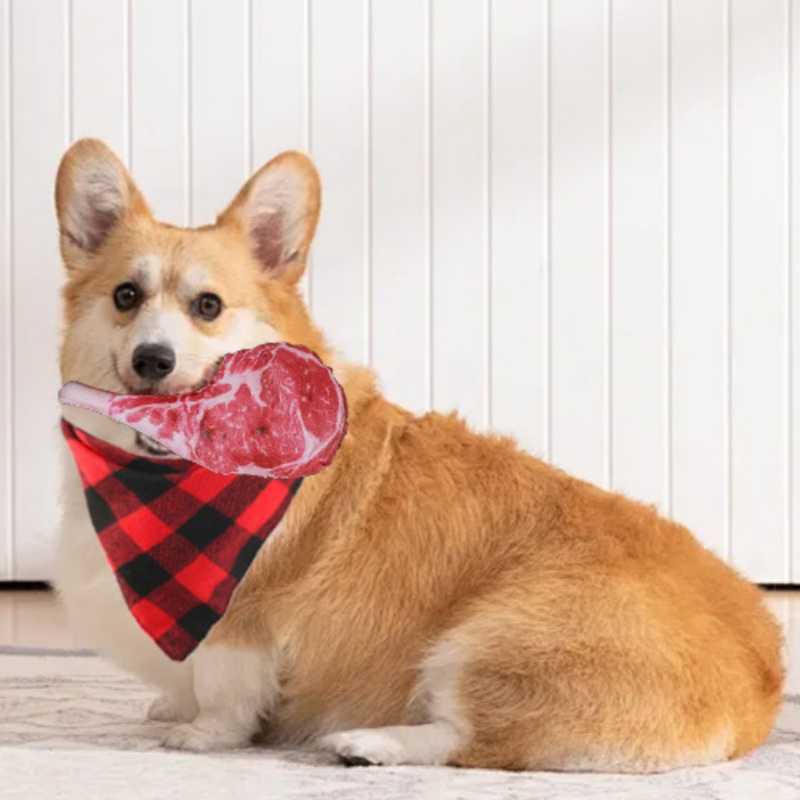 シミュレートステーキ型犬用おもちゃ 音鳴り骨 ペット噛むおも - Teeth Cleaning Dog Chew Bone のレビューと価格