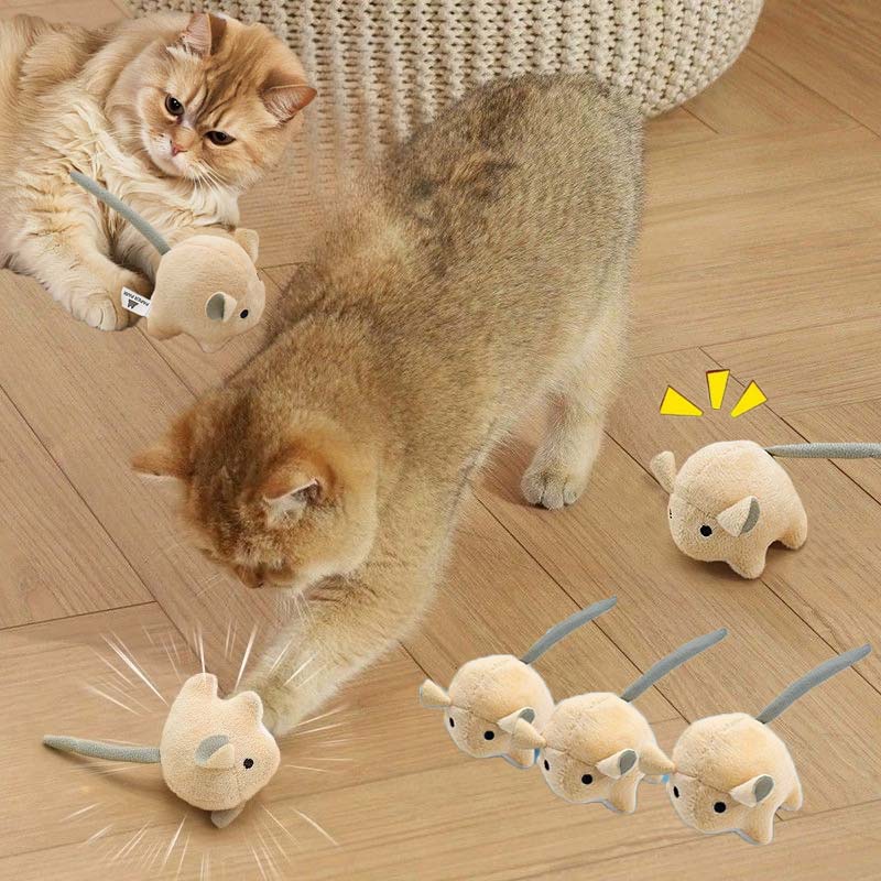電動ぬいぐるみネズミ キャットニップ猫のおもちゃ インテリジ - Catnip Interactive Plush Mouse のレビューと価格