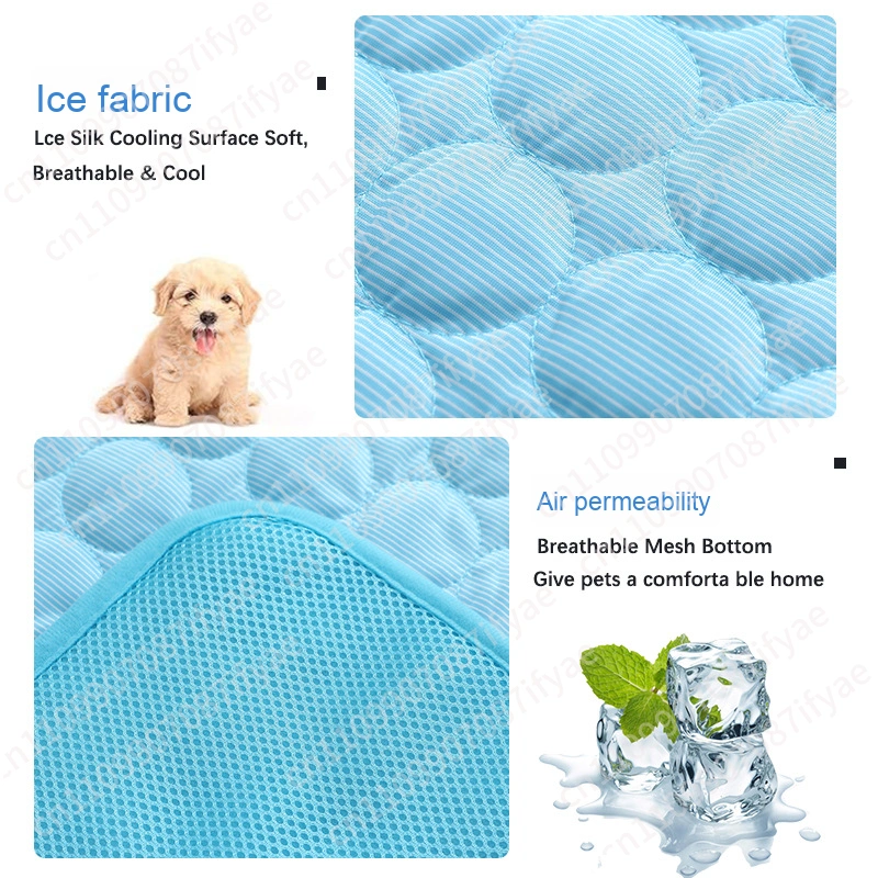 夏用クールペットベッド 大型犬猫用ブランケット アイスパッド - Pet Beds のレビューと価格