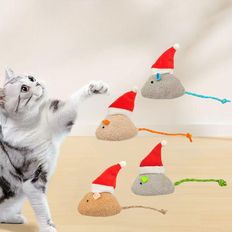 5 個猫プッシュ咀嚼おもちゃマタタビクリスマスマウス噛みつき - Catnip Interactive Plush Mouse のレビューと価格