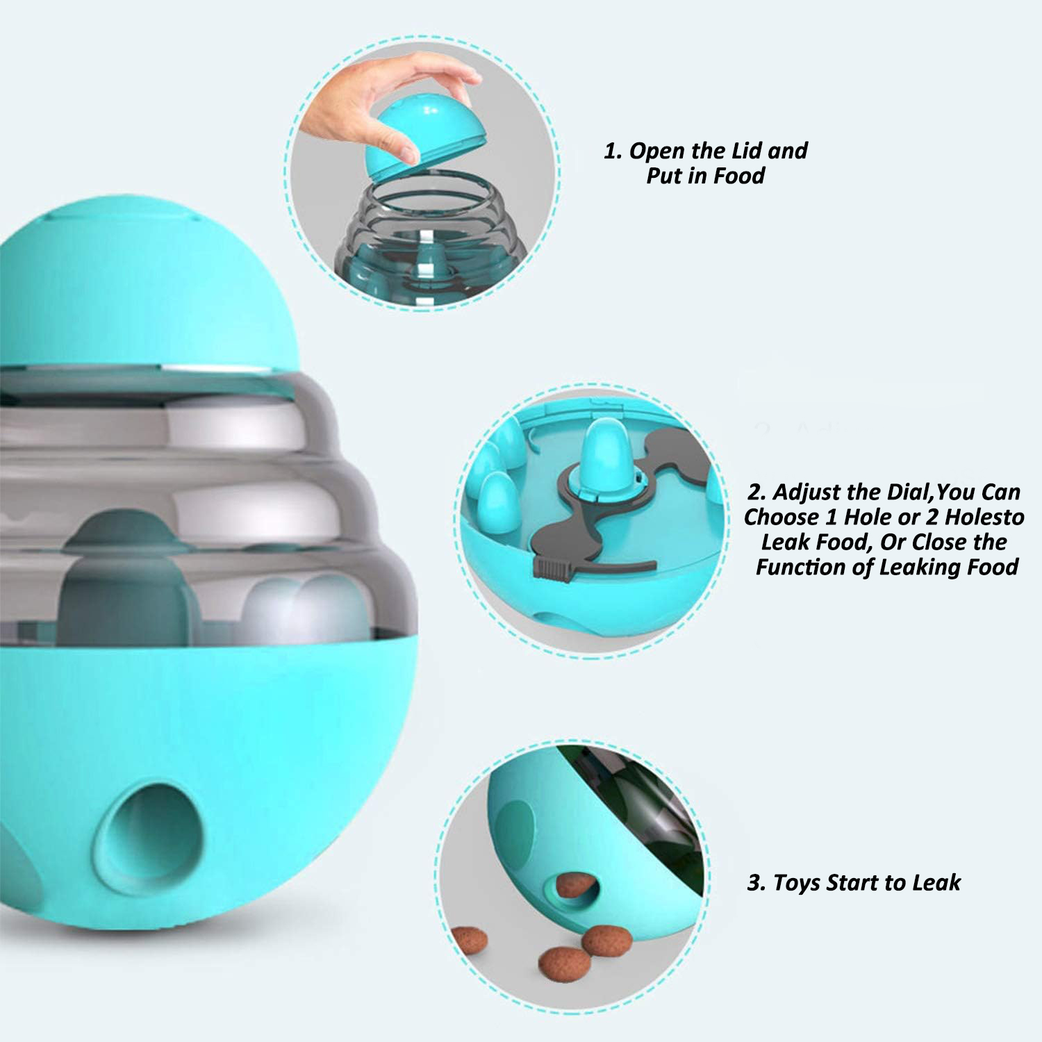 犬インタラクティブフードディスペンサーおもちゃ小型犬猫ペット - Dog Puzzle Feeder Toy のレビューと価格