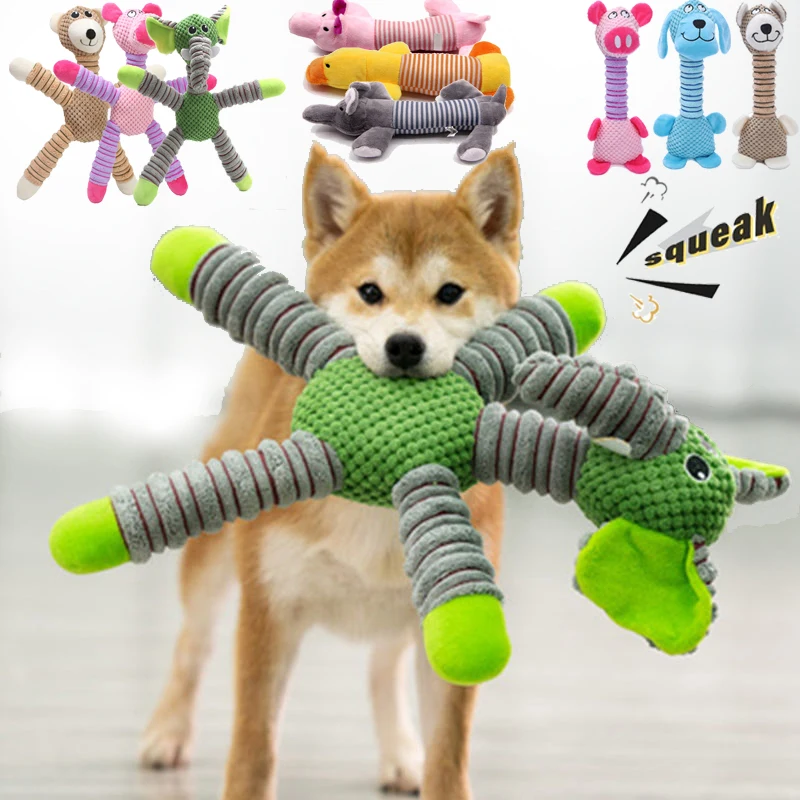 壊れない大型犬用音鳴りおもちゃ、動物の形をしたペット用ソフト - Indestructible Dog Chew Toy のレビューと価格