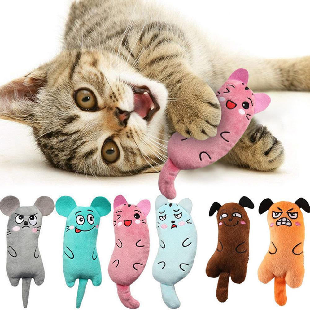 漫画風表情の猫のおもちゃ、ぬいぐるみペット用品、内蔵キャット - Catnip Interactive Plush Mouse のレビューと価格