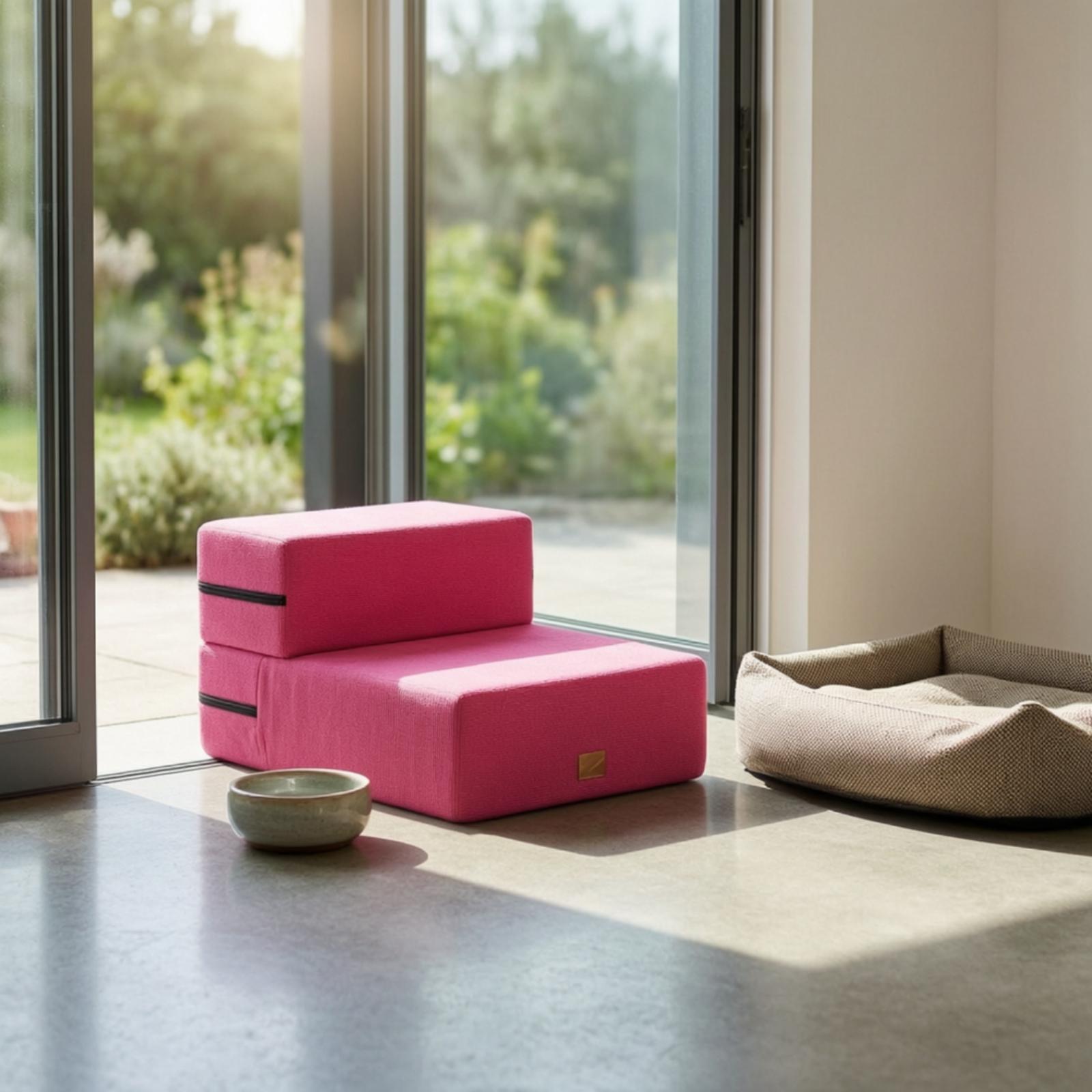 犬用階段スロープ、クッション付きフォームステップ、小型犬用ポ - Pet Beds のレビューと価格