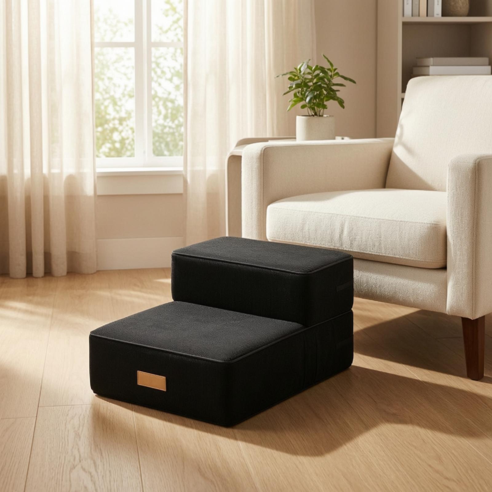 犬用階段スロープ、クッション付きフォームステップ、小型犬用ポ - Pet Beds のレビューと価格