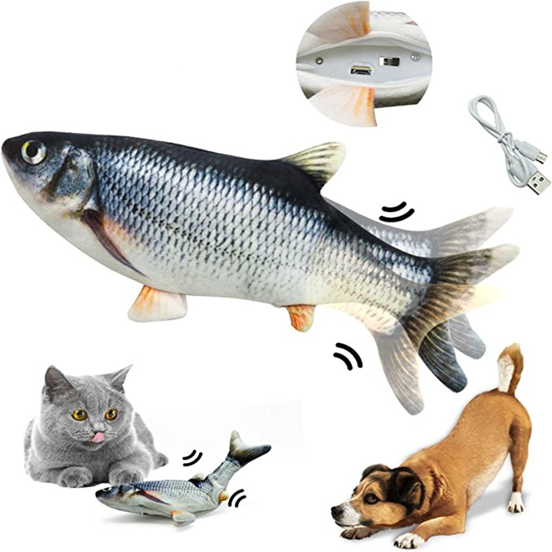 猫のおもちゃ 魚 USB充電式 電動フロッピーフィッシュ 猫 - Electric Floppy Fish Dog Toy のレビューと価格