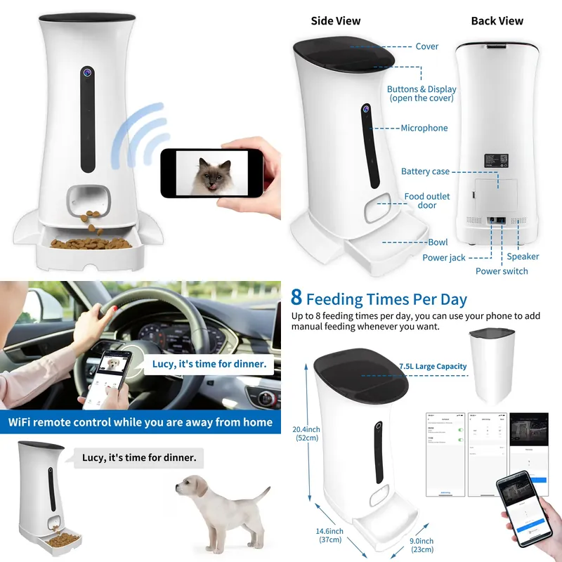 音声とビデオ録画用のWi-Fiペットフィーダーカメラ、And - Pet Feeders のレビューと価格