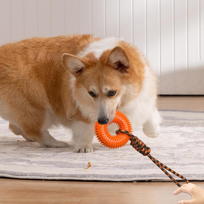 犬のためのきしむおもちゃスパイキーリング咀嚼用積極的な咀嚼不 - Dog Rope Toy Aggressive Chewers のレビューと価格