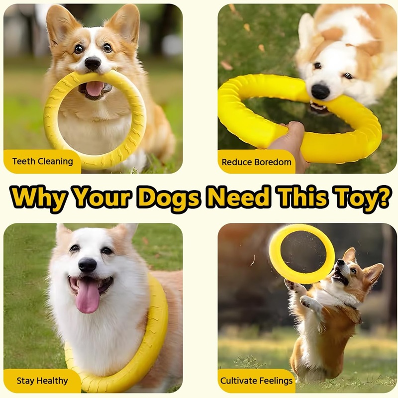 犬用おもちゃ ペットフライングディスク EVA製ドッグトレー - Suction Cup Dog Tug Toy のレビューと価格