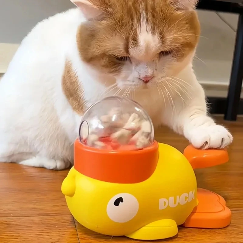 黄色いアヒル型インタラクティブ猫用おやつディスペンサー、耐久 - Dog Puzzle Feeder Toy のレビューと価格