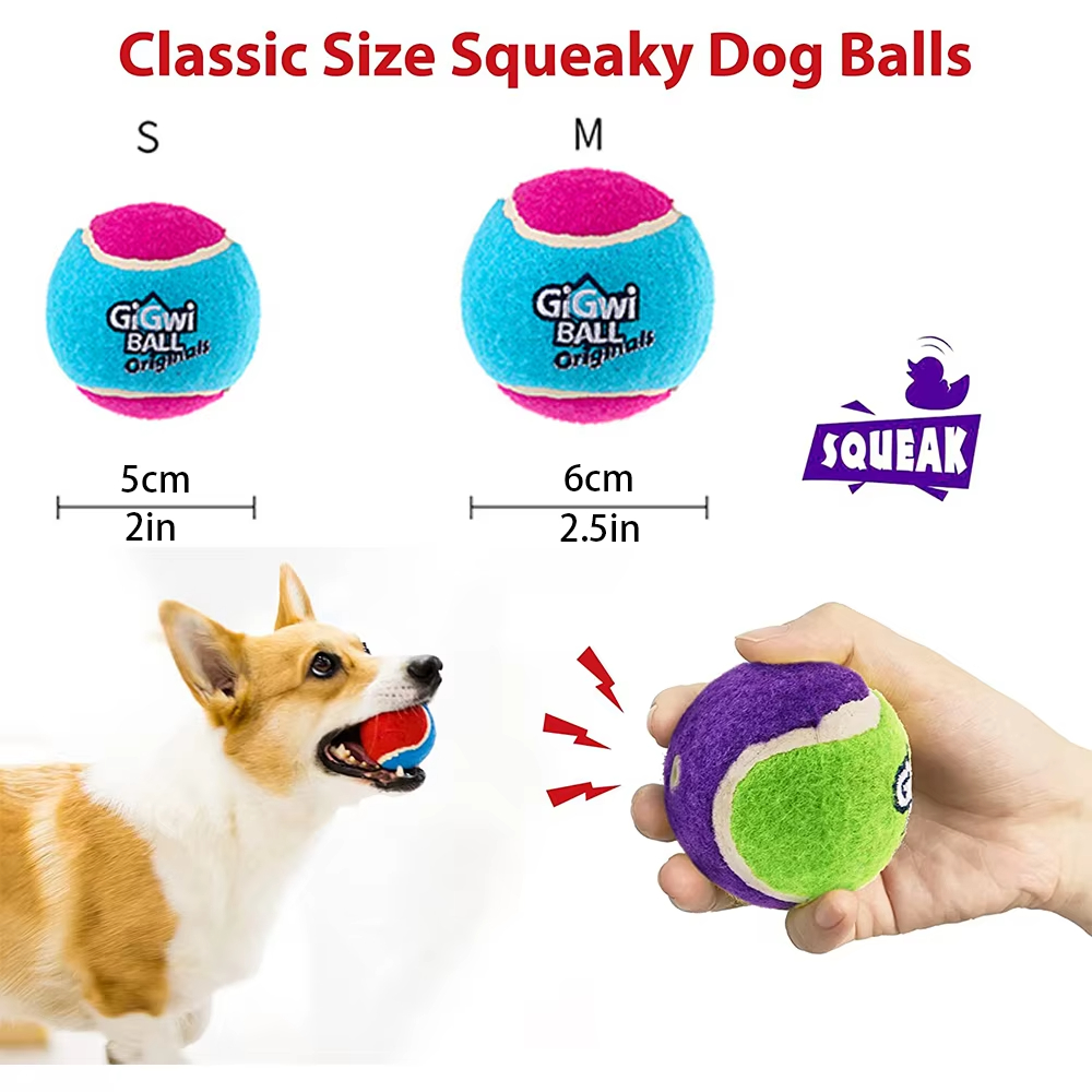 OUZEY 4個セット ペット用 犬用 鳴き笛入りテニスボー - Indestructible Dog Chew Toy のレビューと価格