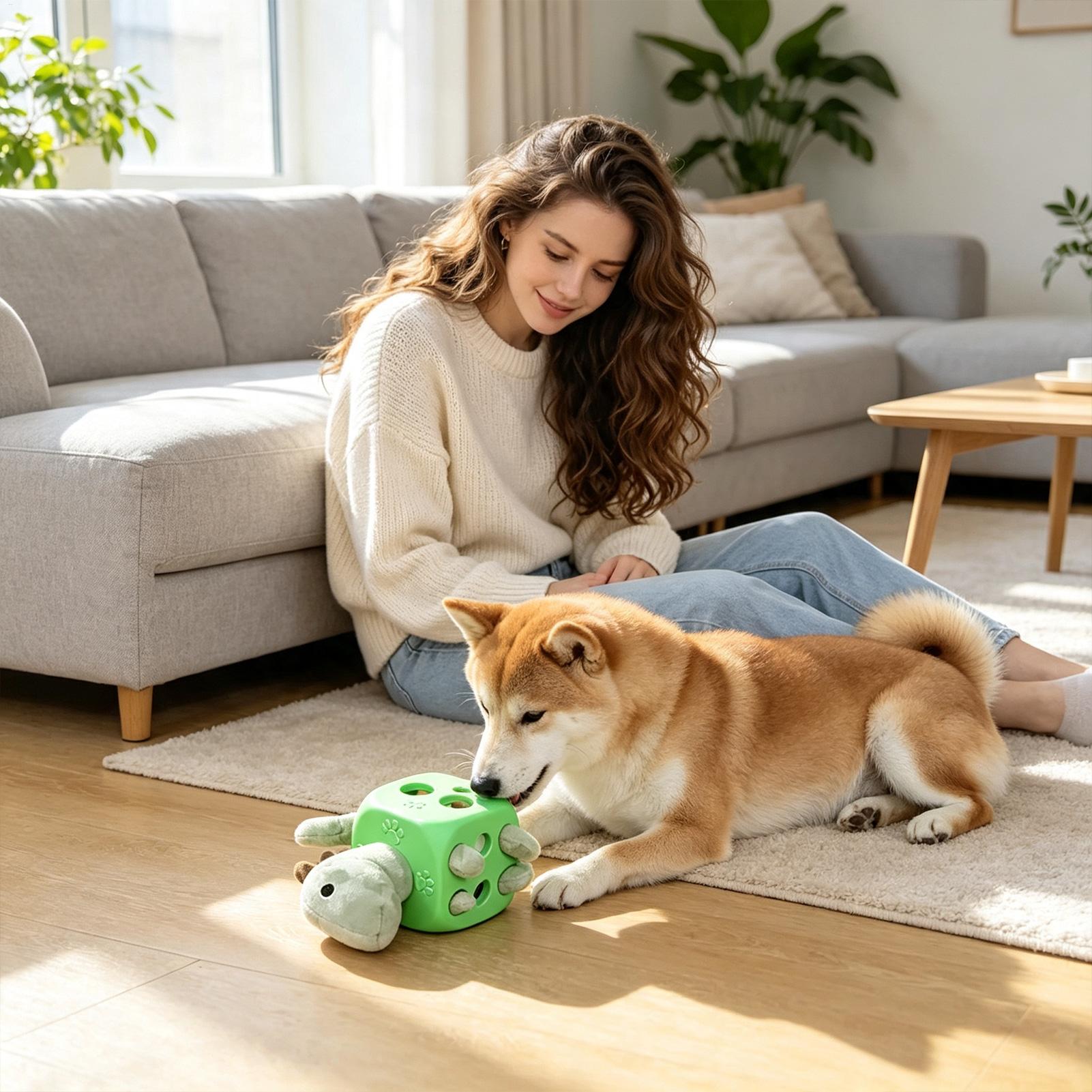 インタラクティブな犬用おもちゃ、知育玩具、鳴き笛付き動物型ガ - Rubber Treat Dispensing Dog Toy のレビューと価格