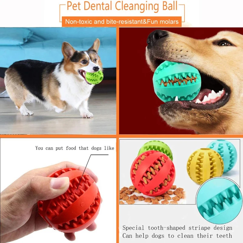 1/2個入り犬用おもちゃボール、インタラクティブラバーボール - Dog Puzzle Feeder Toy のレビューと価格