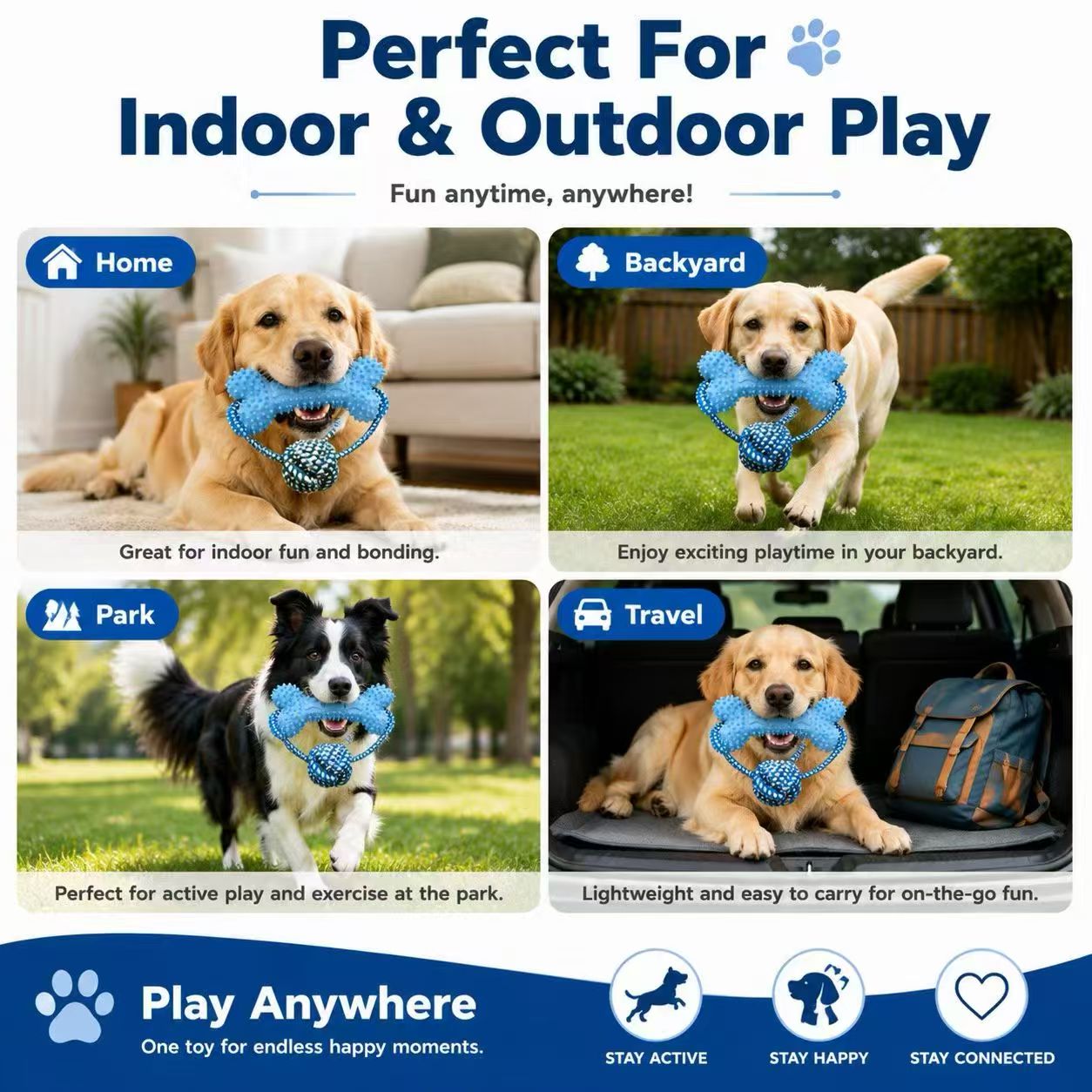 噛む力が強い犬向けの耐久性のあるおもちゃ。骨型、ロープ型、ボ - Dog Rope Toy Aggressive Chewers のレビューと価格