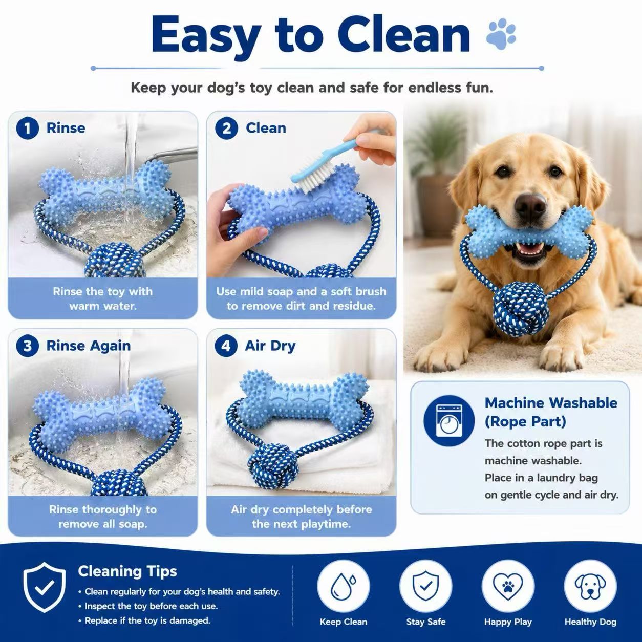 噛む力が強い犬向けの耐久性のあるおもちゃ。骨型、ロープ型、ボ - Dog Rope Toy Aggressive Chewers のレビューと価格