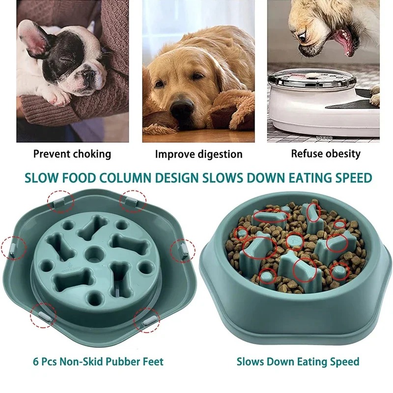 1個入りスローフィーダー犬用ボウル、窒息防止子犬用フードボウ - Dog Puzzle Feeder Toy のレビューと価格